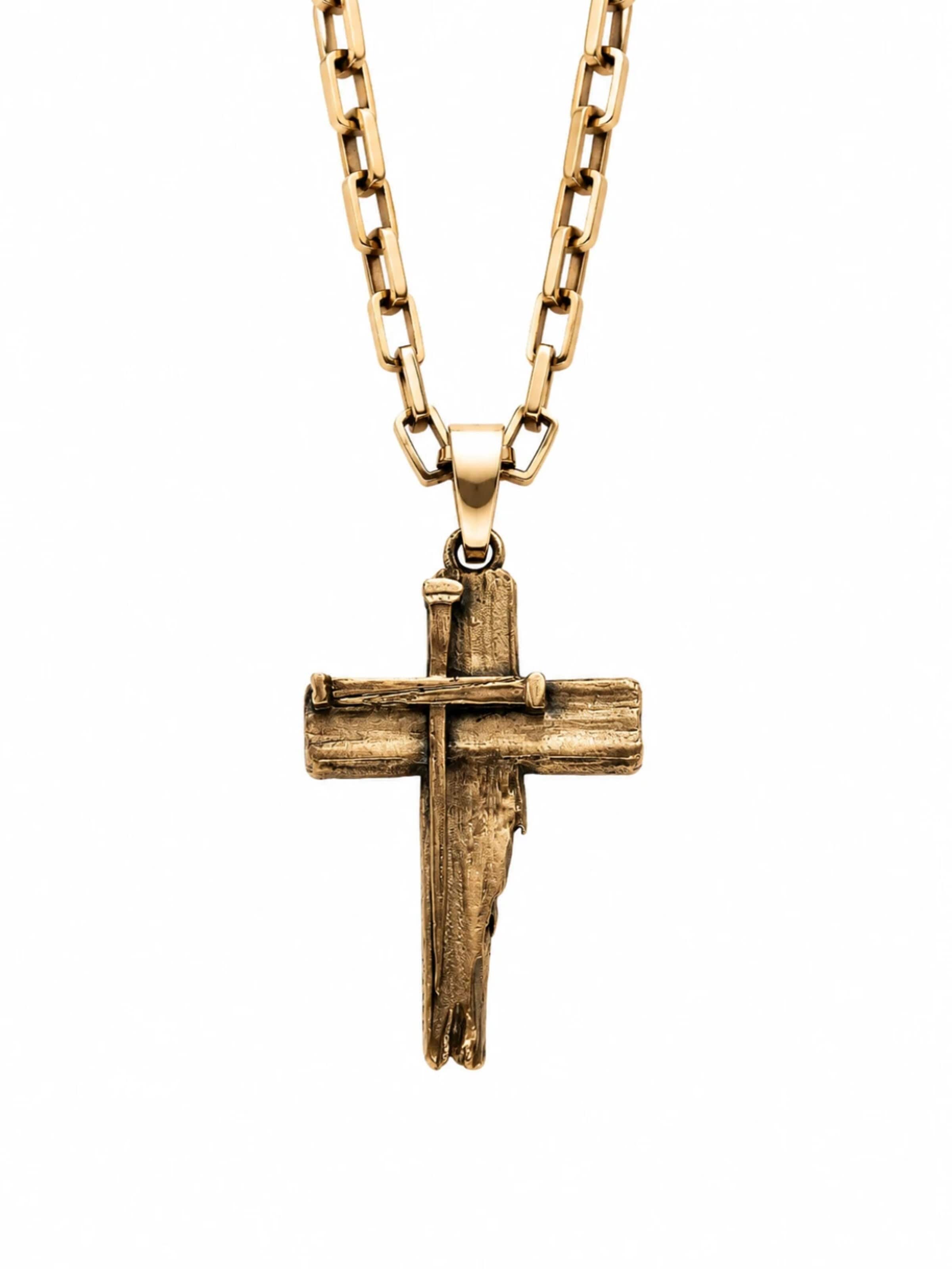 Ciondolo 'TITLES CRUCIS' di REYTEL in giallo: frontale