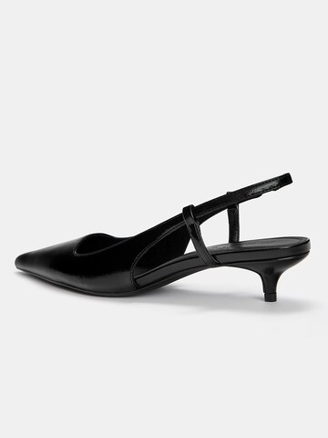 Pull&Bear Slingpumps i sort