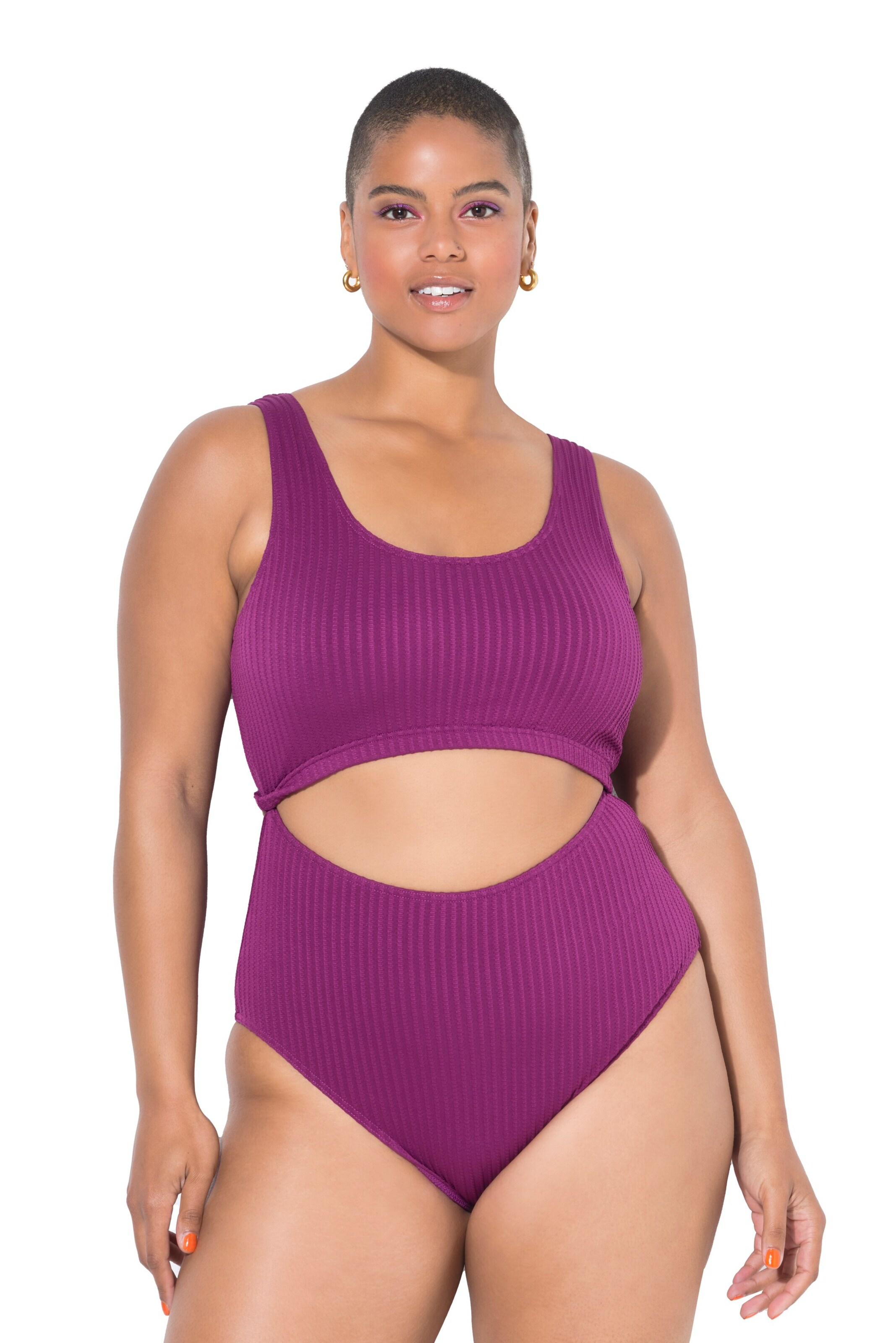 Studio Untold T-shirt Badpak in Lila: voorkant