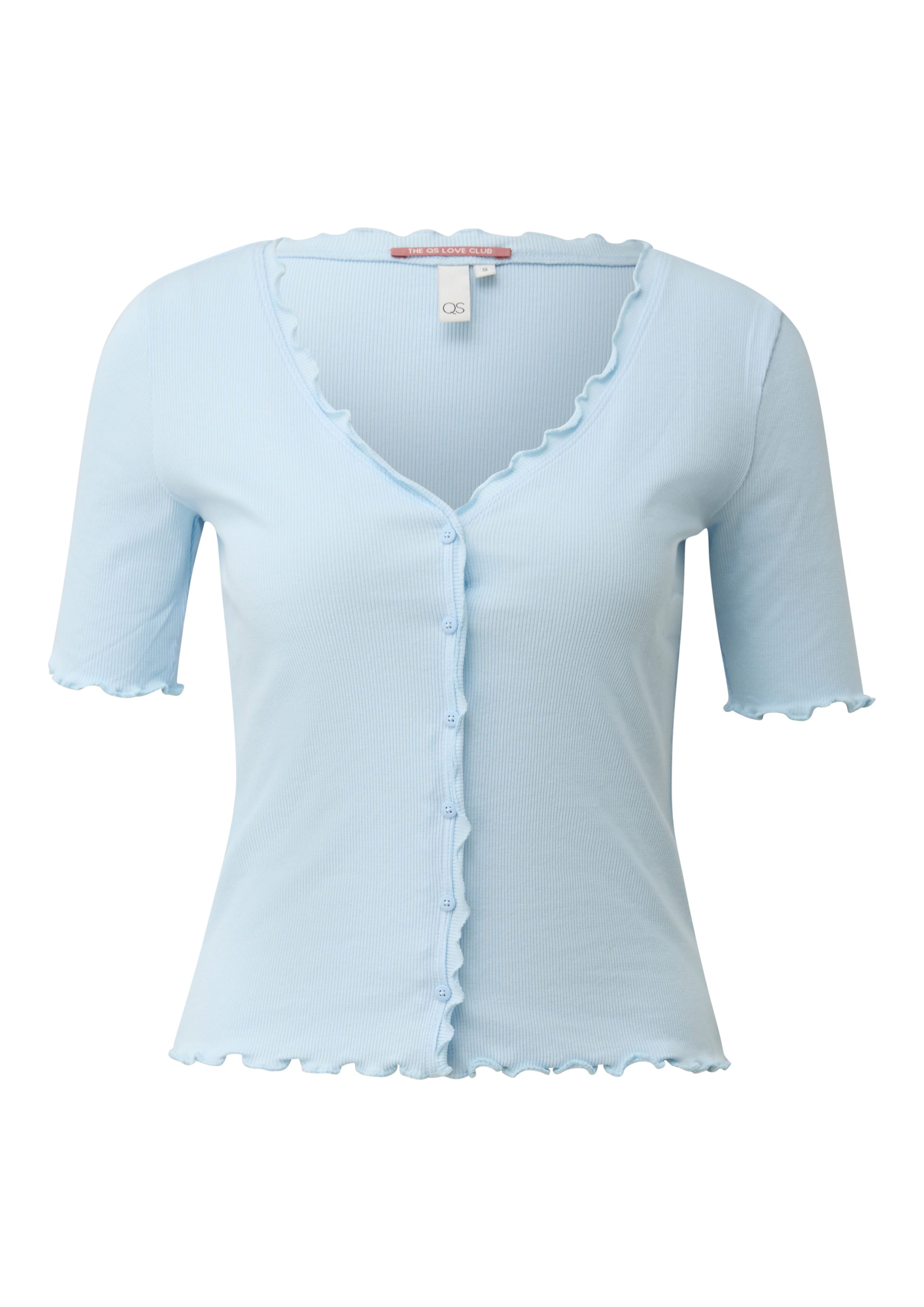 QS Gebreid vest in Blauw: voorkant