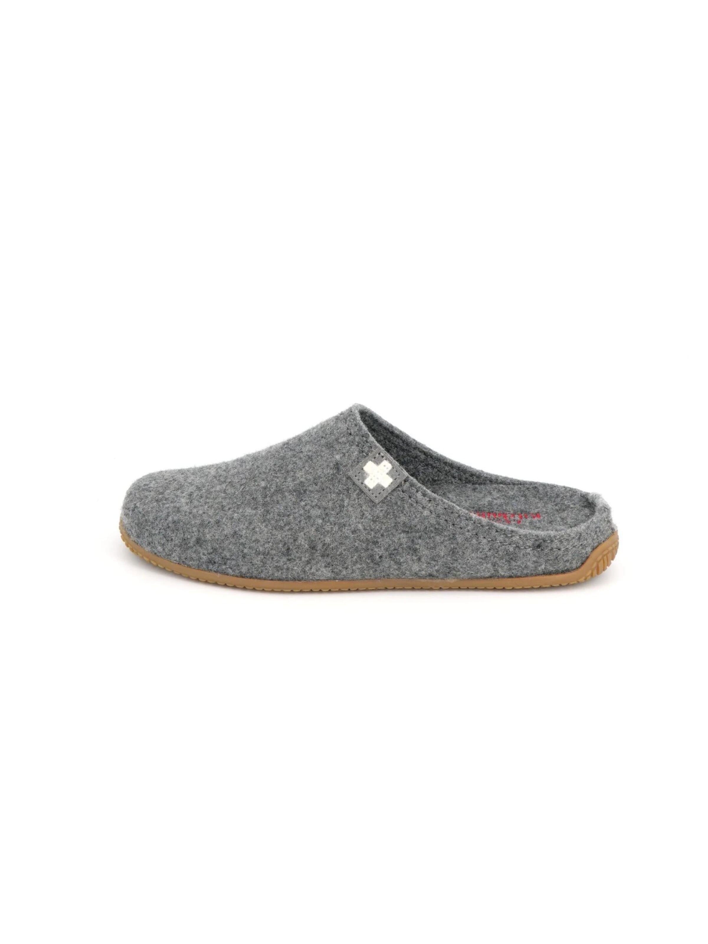 Living Kitzbühel Hausschuh 'Gipfelkreuz Filz- Pantoffel Gipfelkreuz Filz- Pantoffel'‌‌‌‌‌‌‌‌‌ in Grau: Vorderseite