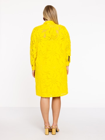 Yoek Shirt Dress ' Lace' in Yellow