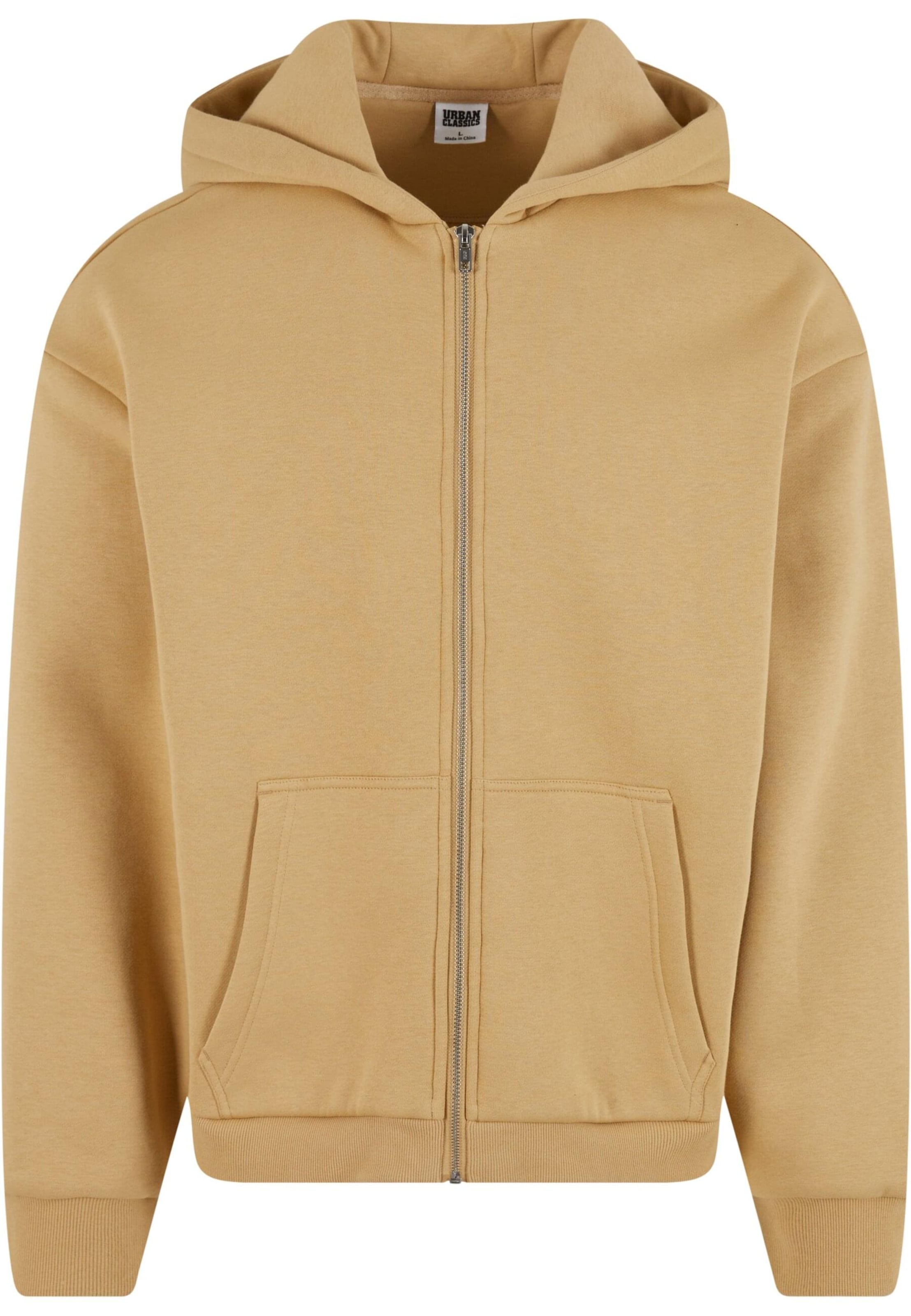 Veste de survêtement Urban Classics en beige : devant