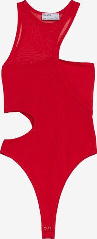 Bershka Shirt body in Rood: voorkant