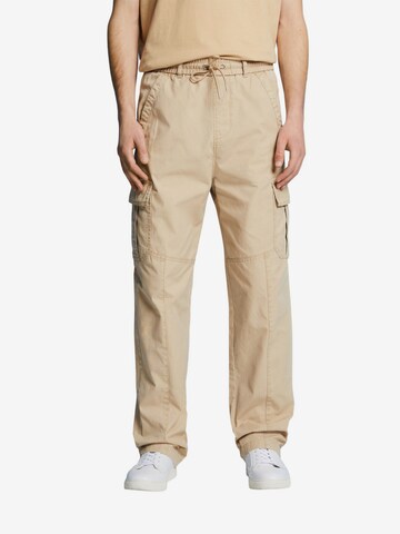 Regular Pantalon cargo ESPRIT en beige : devant