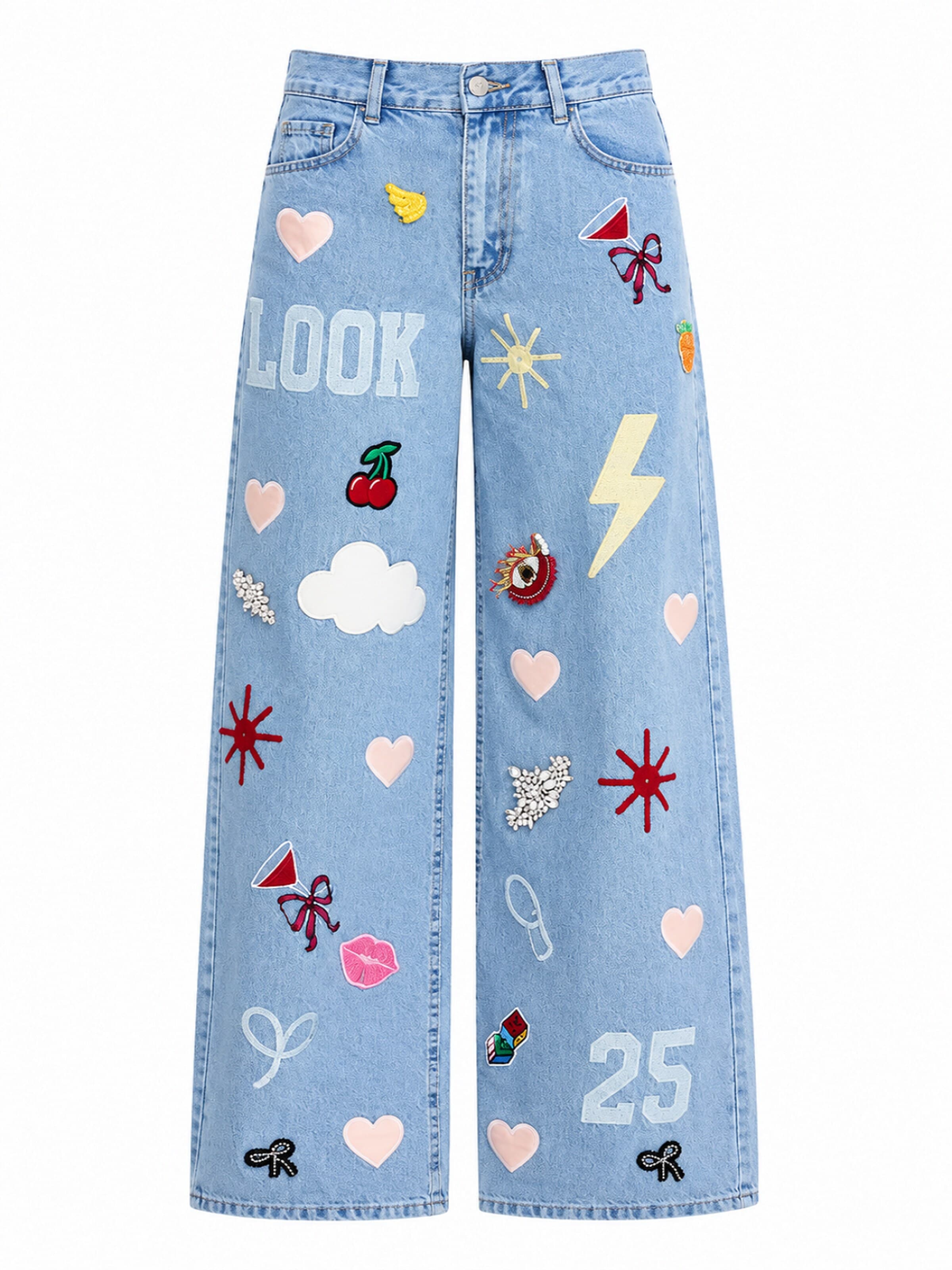 IT'S BASIC Regular Jeans 'STRAIGHT MID RISE JEANS' in Blue: front