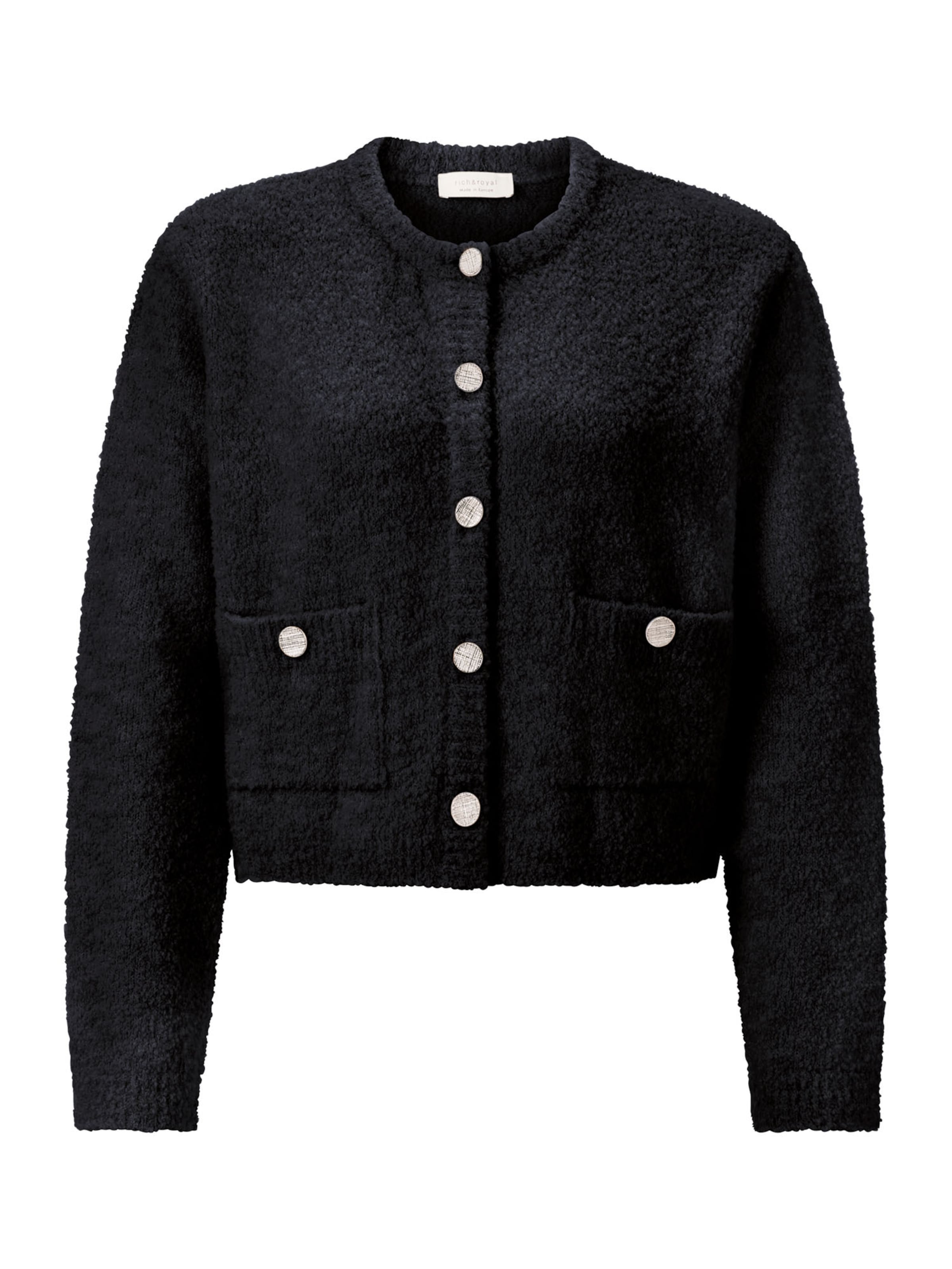 Rich & Royal Вязаная кофта в Черный: спереди