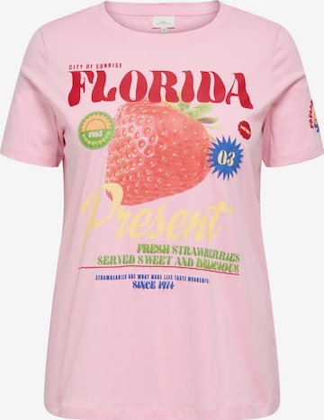 Tricou 'CARBOLETTE' de la ONLY Carmakoma pe roz: față