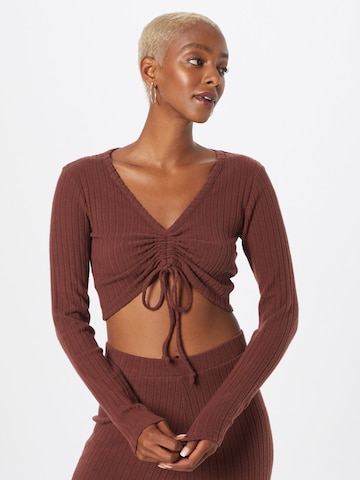 ABOUT YOU Shirt 'Maxi Longsleeve' in Brown: front