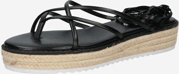 Nine West T-Bar Sandals 'CANDID2' in Black: front