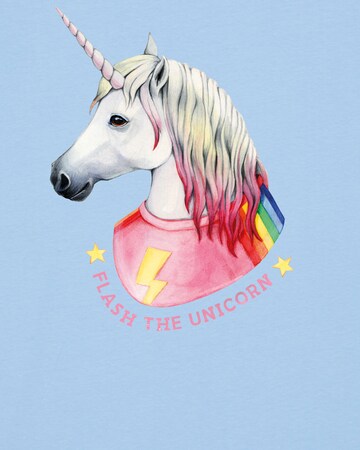 T-Shirt ' Flash, the unicorn ' Watapparel en bleu