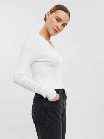 VERO MODA Knit Cardigan 'ELLY' in White