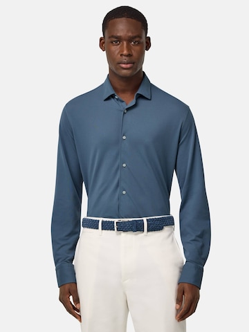 Boggi Milano Slim fit Button Up Shirt 'B Tech' in Blue: front