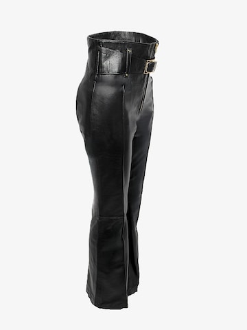 Be  Noble Flared Pleated Pants in Black