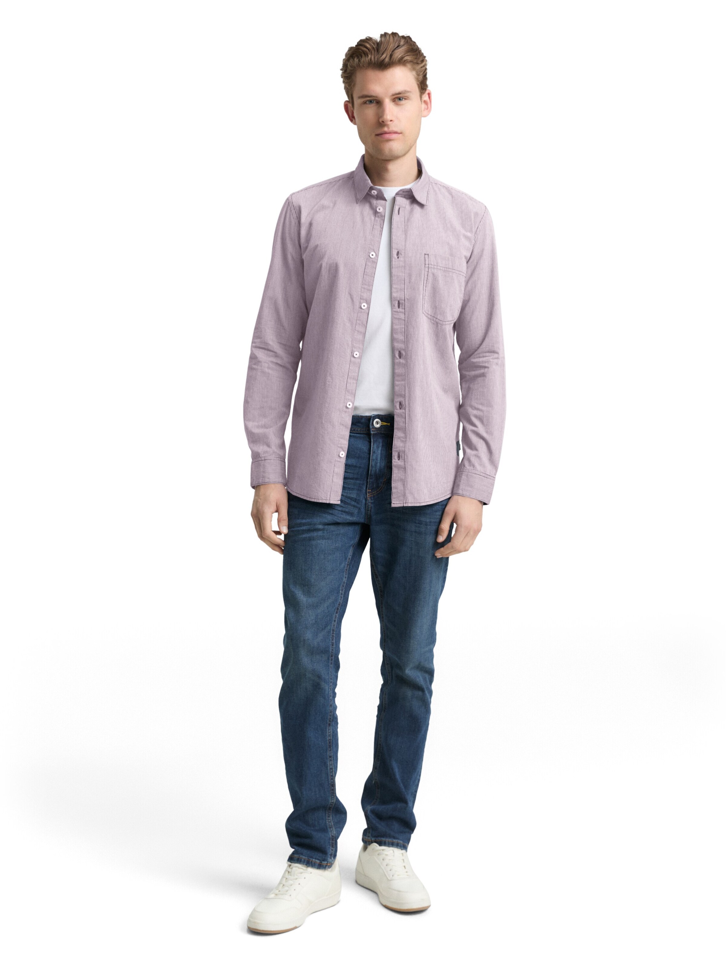 TOM TAILOR Regular fit Button Up Shirt in Purple