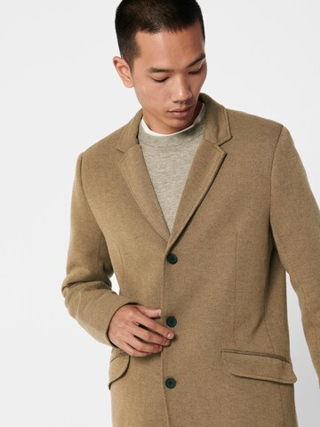 Only & Sons Regular fit Between-Seasons Coat 'Julian' in Brown