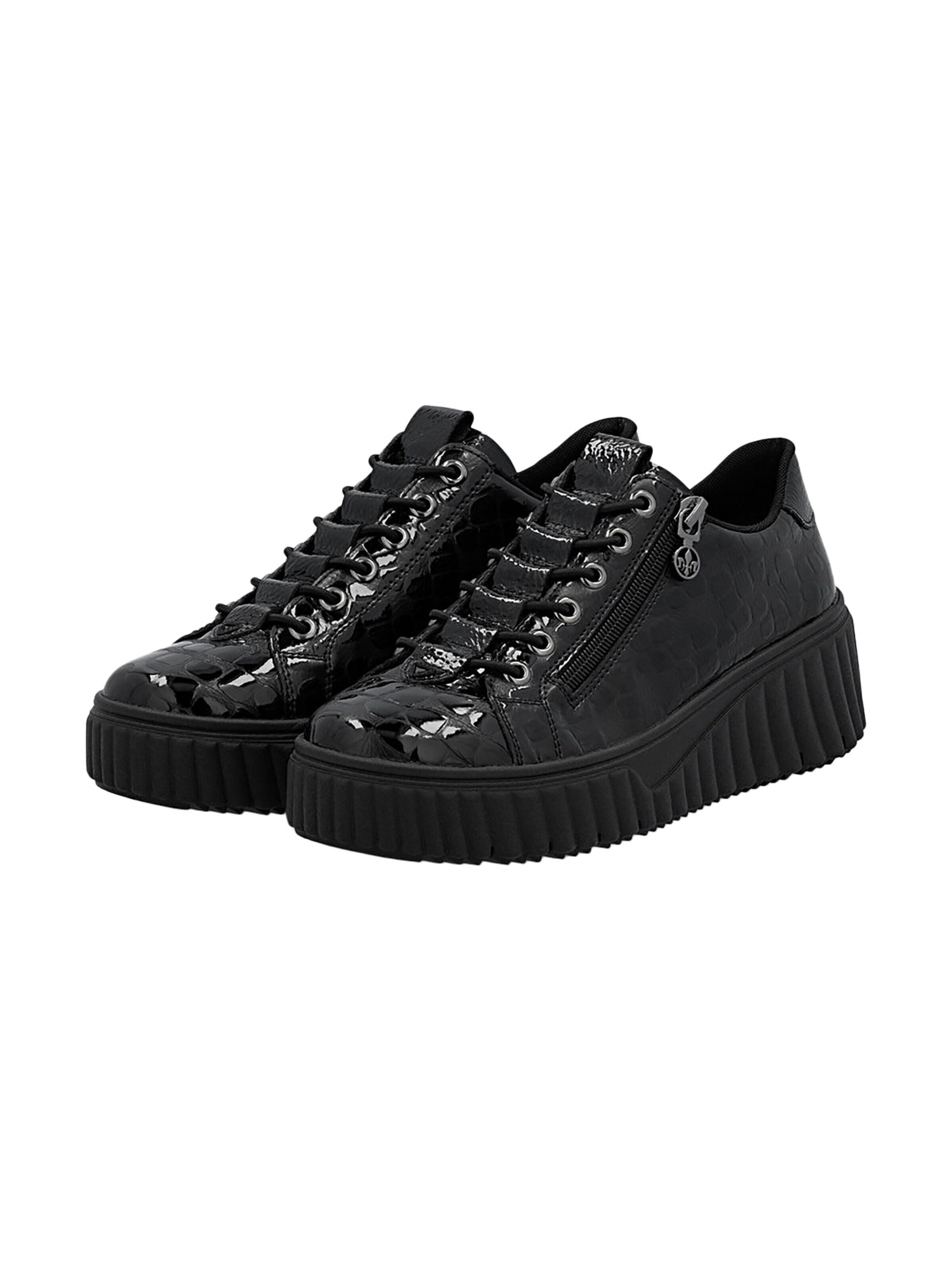 Chaussure de sport à lacets 'Lando Low-Top-Sneaker aus Leder' Rieker en noir