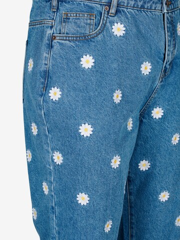 Zizzi Flared Jeans 'GEMMA' in Blauw