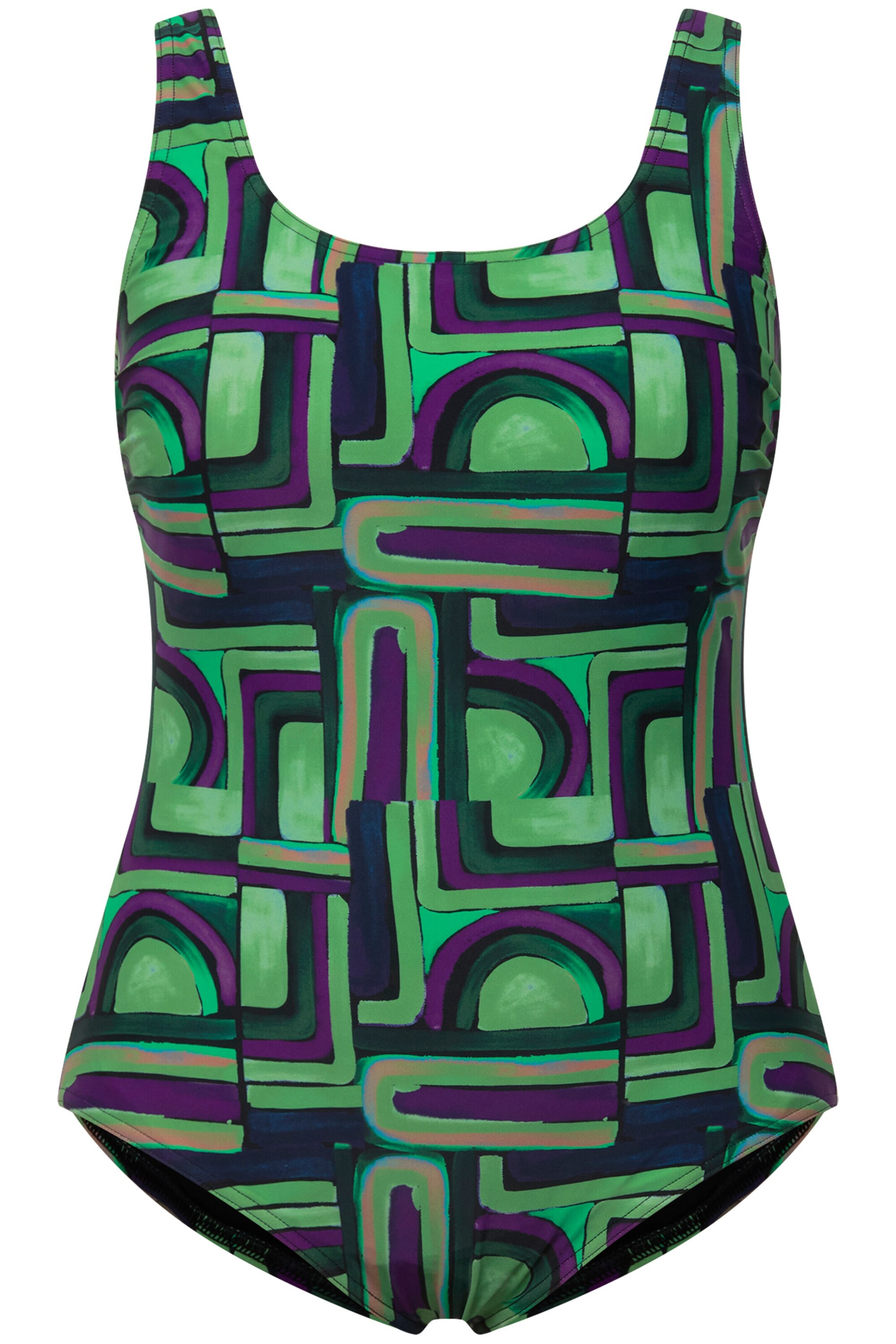 Ulla Popken Bustier Badpak in Groen: voorkant