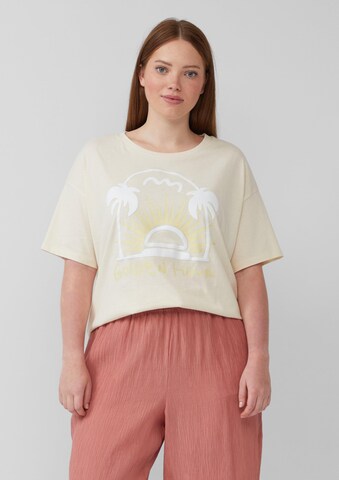 T-shirt QS en beige : devant