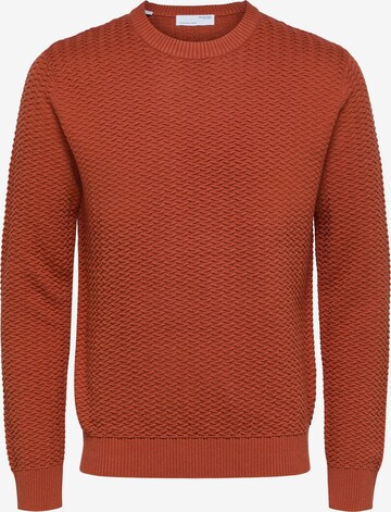 SELECTED HOMME Sweater 'CHRIS' in Brown: front