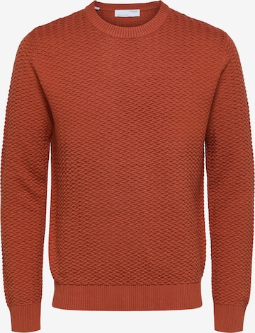 SELECTED HOMME Sweater 'CHRIS' in Brown: front
