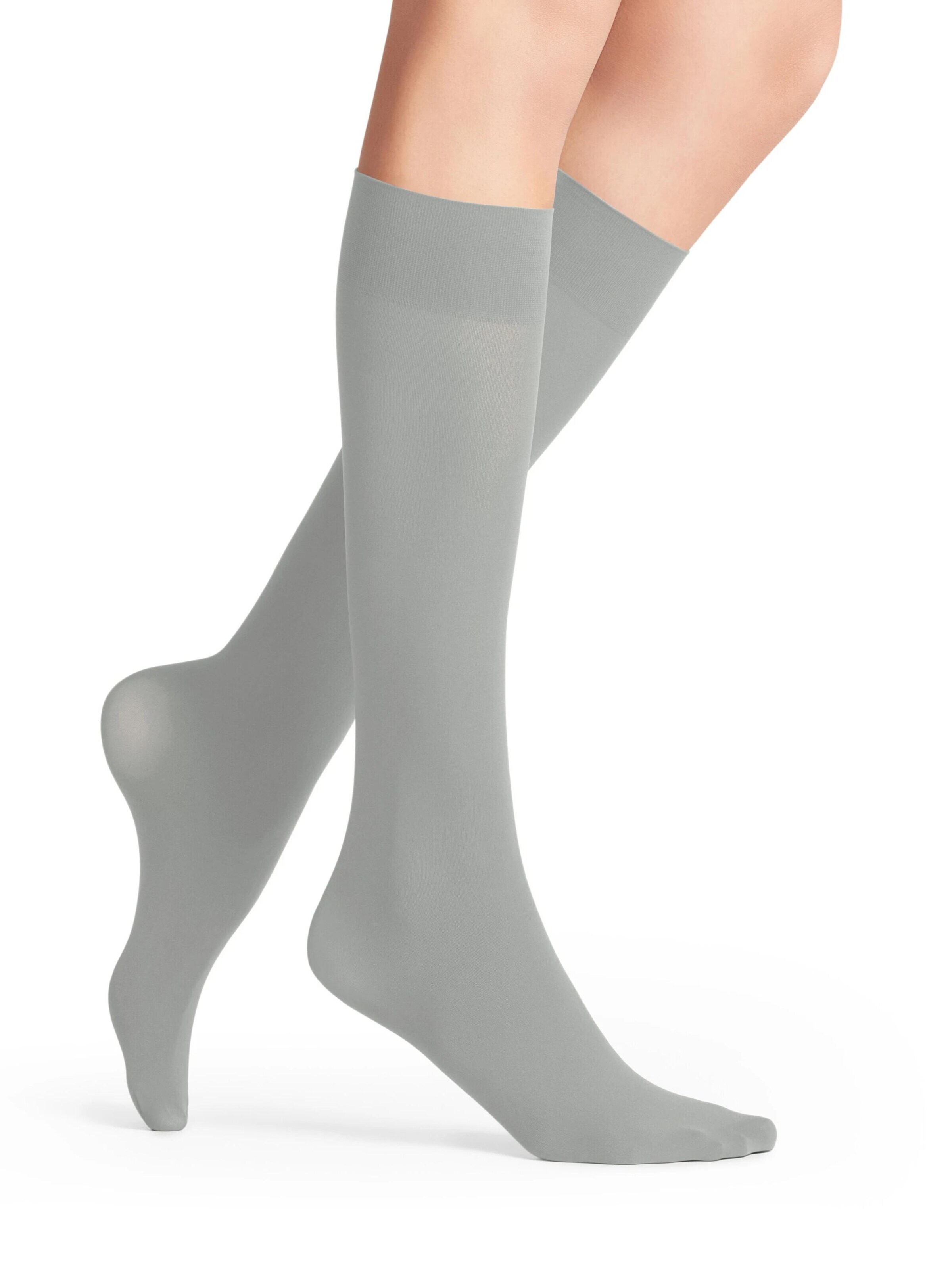 FALKE Overknee Strümpfe 'Pure Matt'‌‌‌‌‌‌‌‌‌‌ in Silber