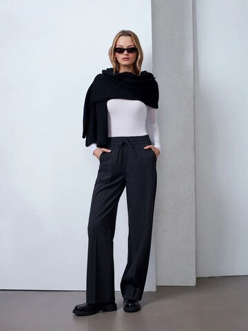 Dilvin Wide leg Trousers in Grey: front