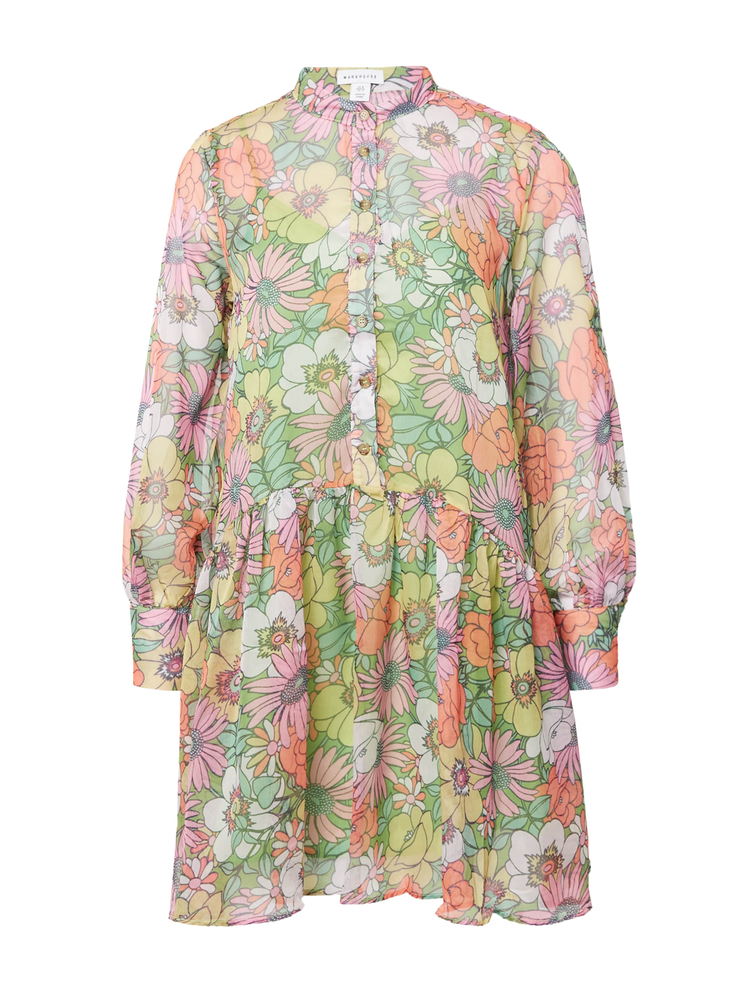 Warehouse Μπλουζοφόρεμα σε πράσινο: μπροστά