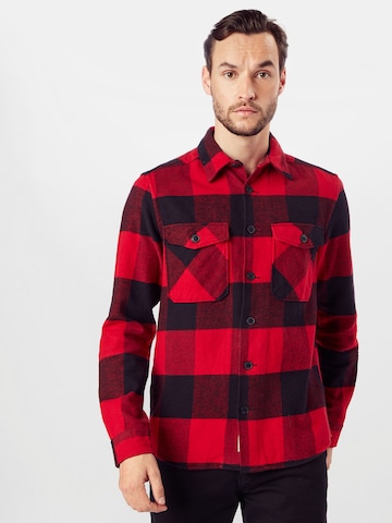Only & Sons Regular fit Button Up Shirt 'Milo' in Red: front