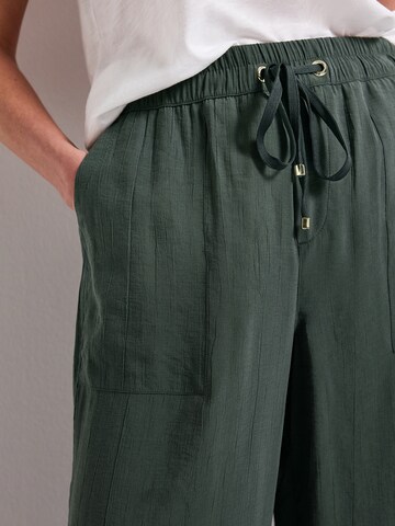 STREET ONE Wide Leg Hose in Grün
