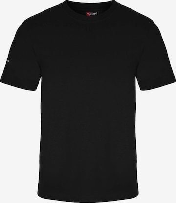 Henderson - Camiseta 'Leichtes Baumwoll-T-Shirt mit Rundhals, T-Line S' en negro: frente