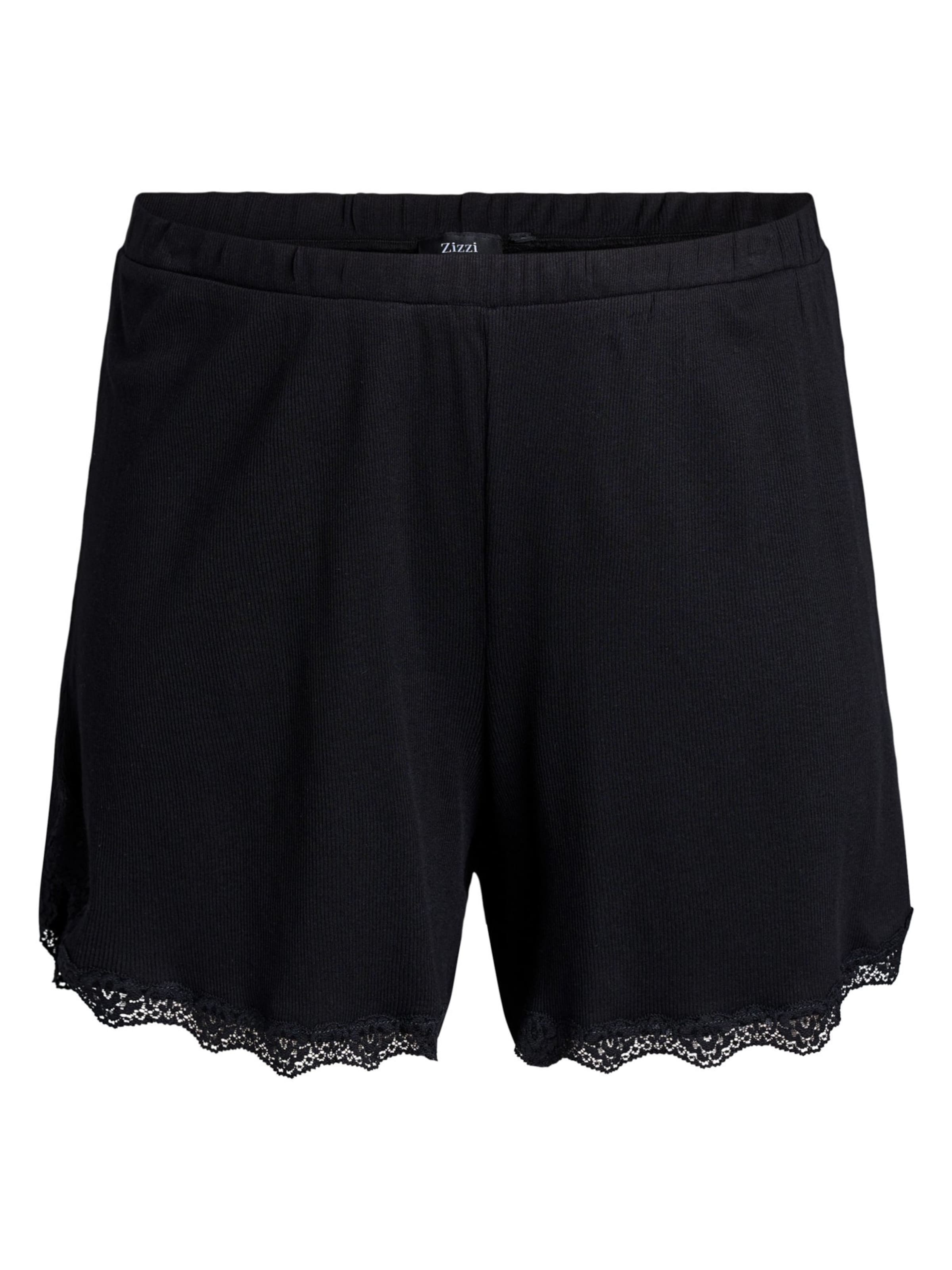 Loosefit Pantalon 'MELNA' Zizzi en noir : devant