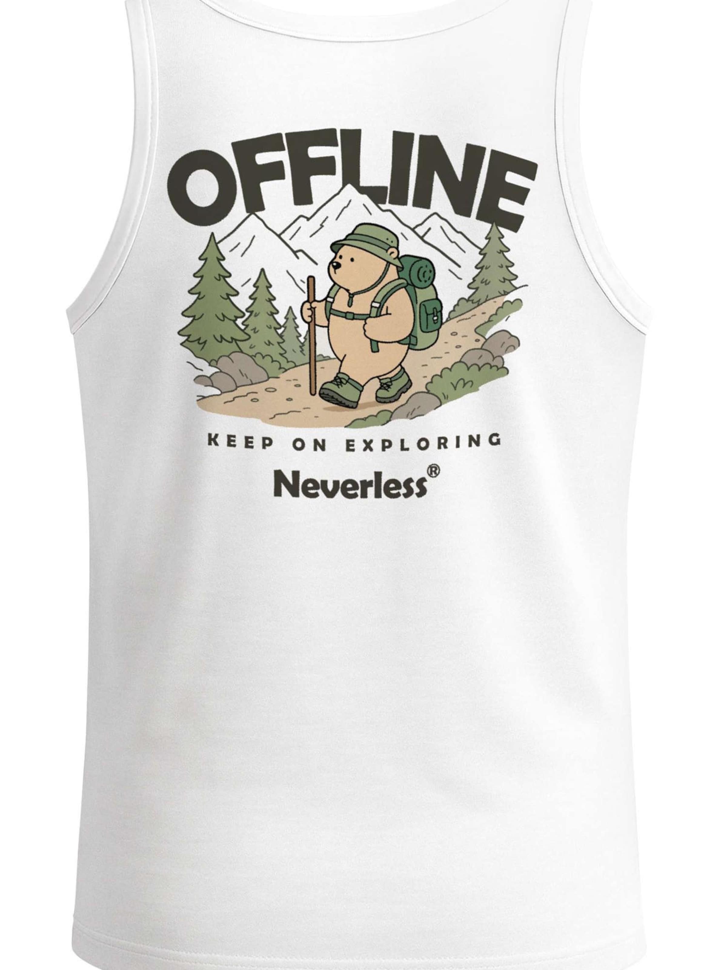 Neverless Shirt 'Hike Adventure Bear'‌‌‌‌‌ in Weiß