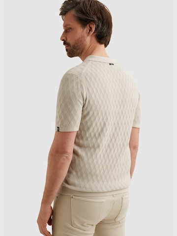 VANGUARD - Camiseta 'VANGUARD - Polo shirt in cotton/modal with zipper closure' en beige