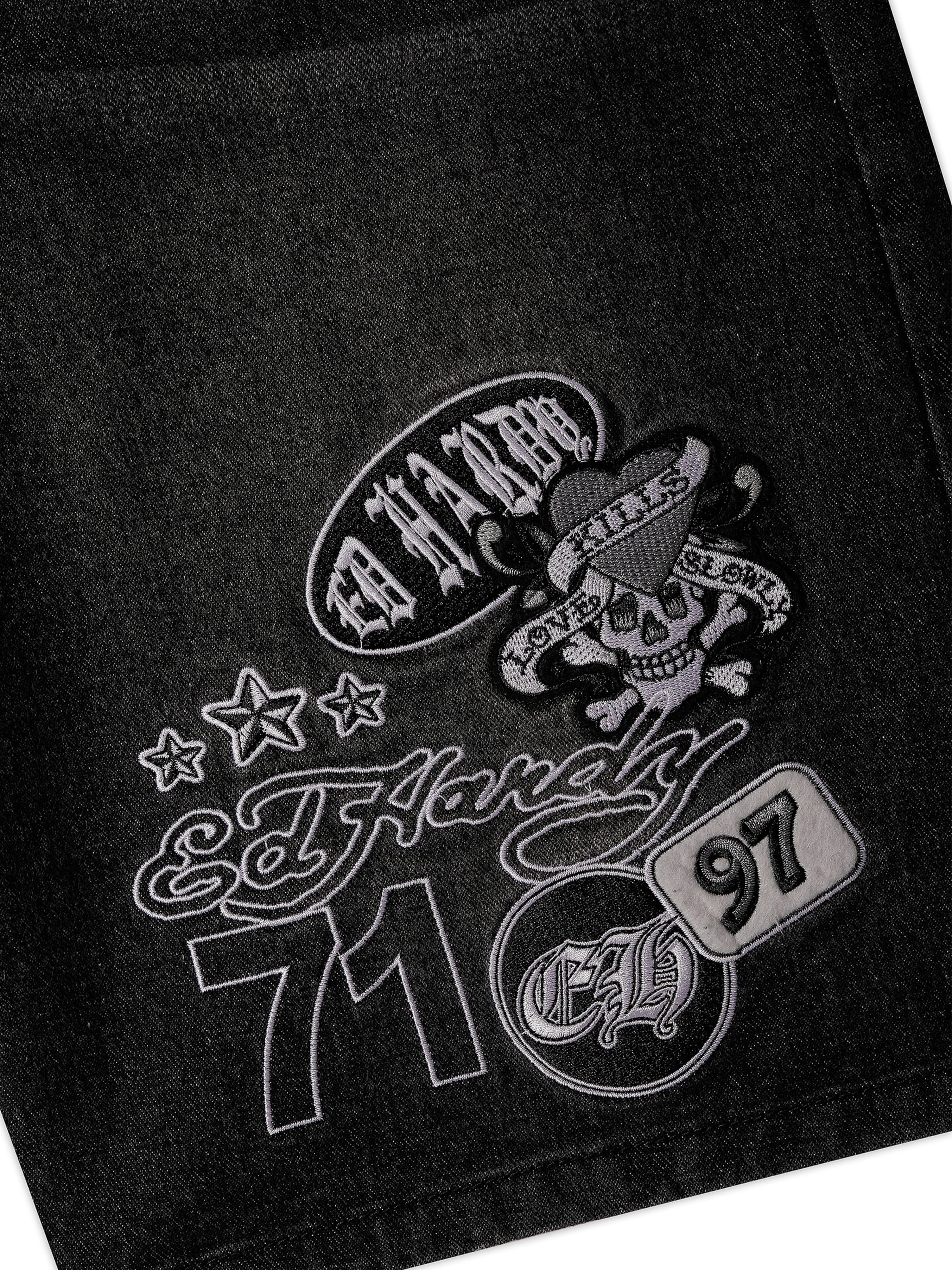 Wide Leg Jean Ed Hardy en noir