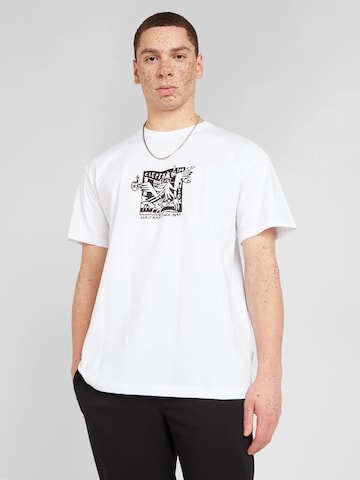 Cleptomanicx Shirt 'Early Birds' in White: front