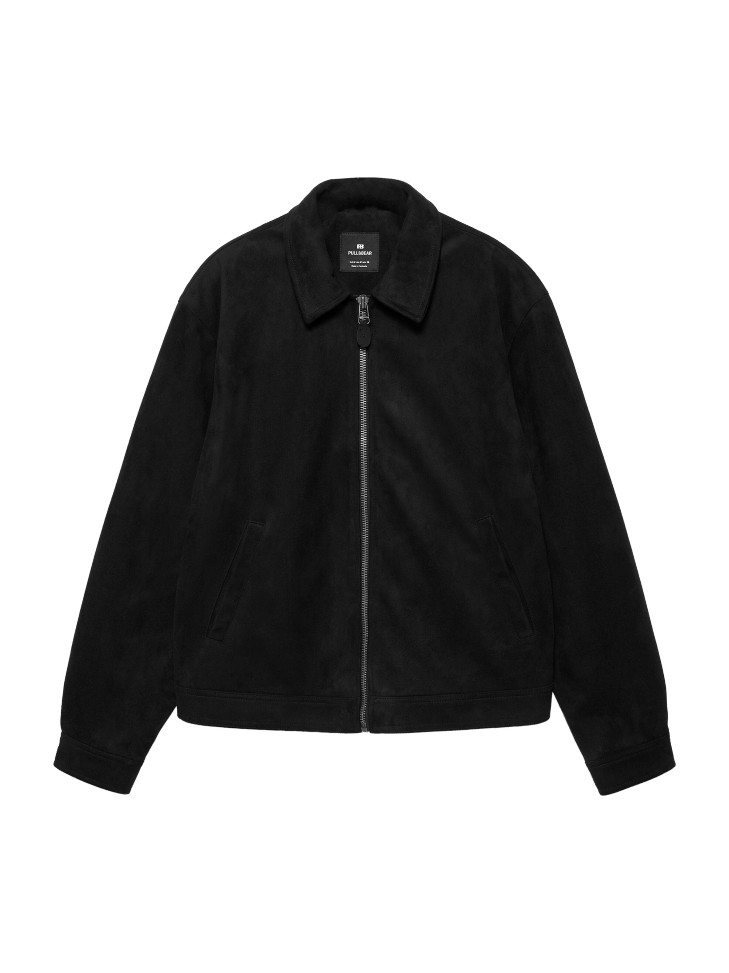 Pull&Bear Přechodná bunda – černá: přední strana