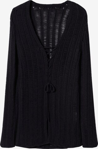 MANGO Knit Cardigan in Black: front