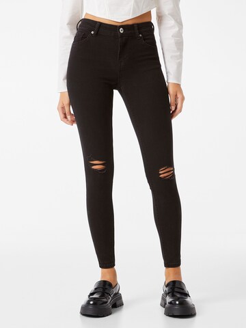 Bershka Skinny Jeans in Schwarz: predná strana