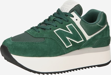 Baskets basses '574' new balance en vert : devant