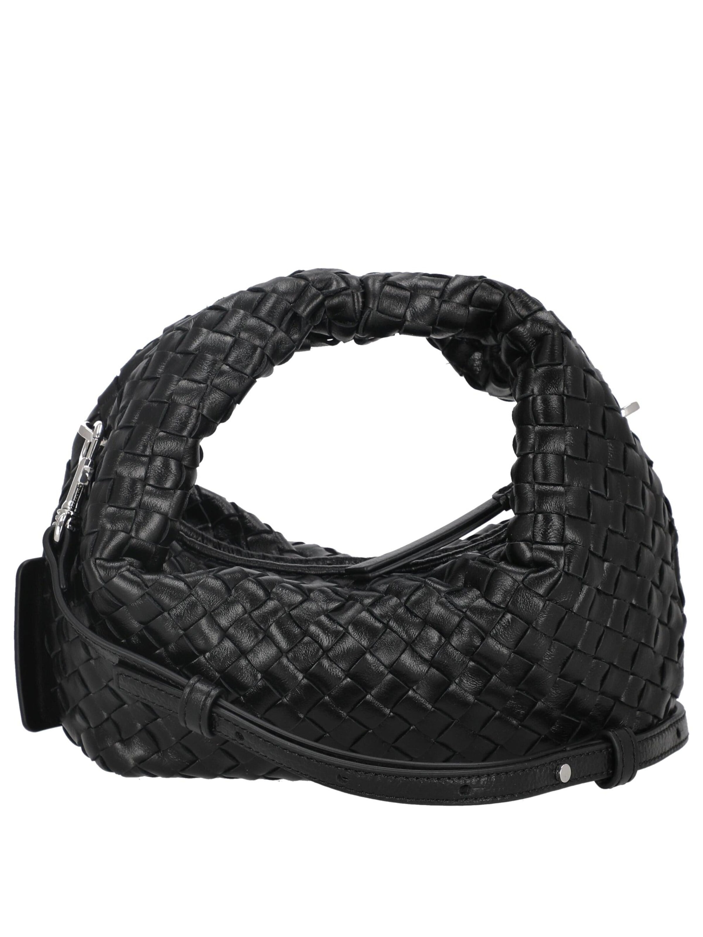 Les Visionnaires Handbag 'Greta Micro Weave Glossy' in Black