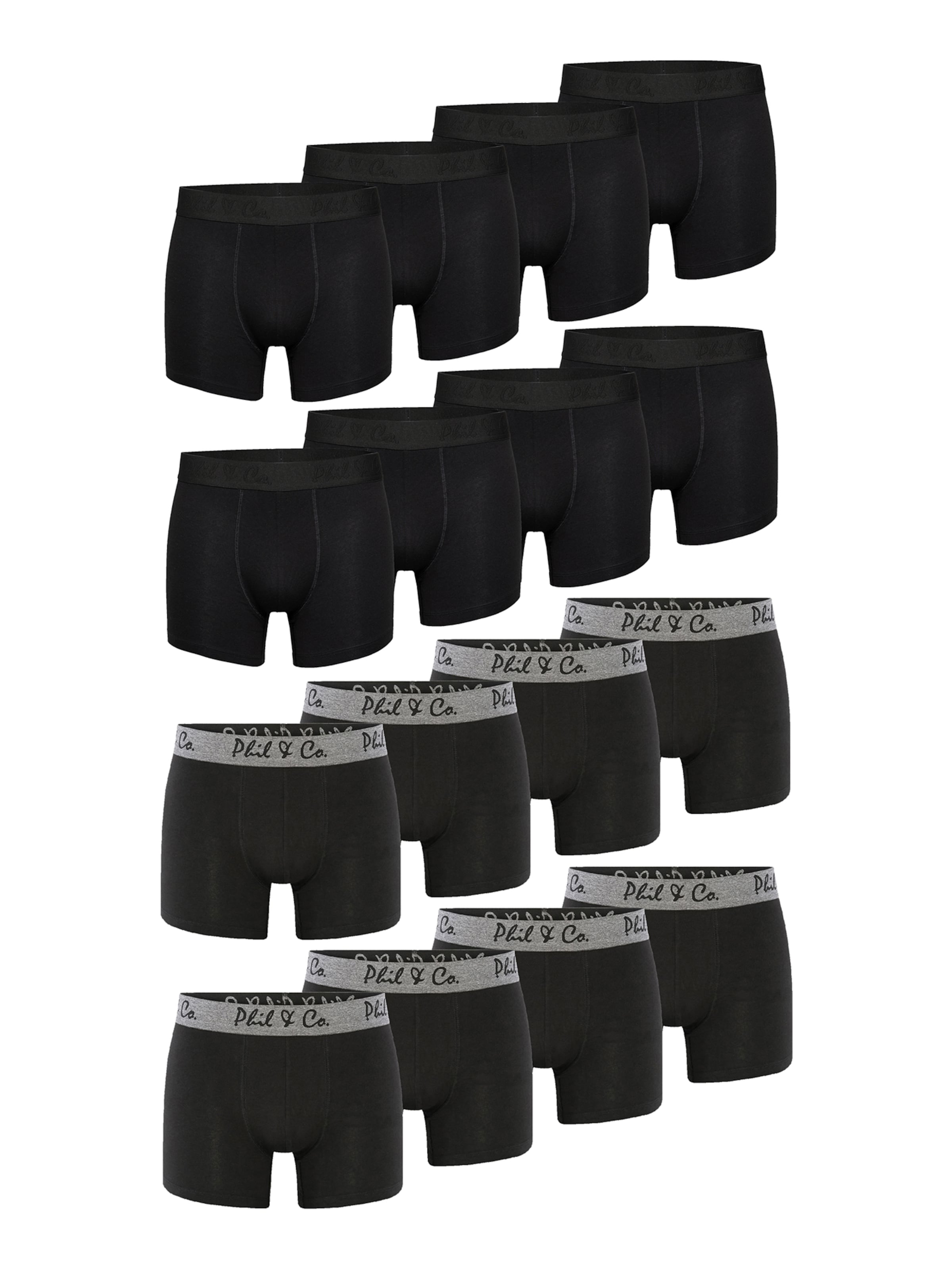 Phil & Co. Berlin - Calzoncillo boxer ' Retropants ' en negro: frente