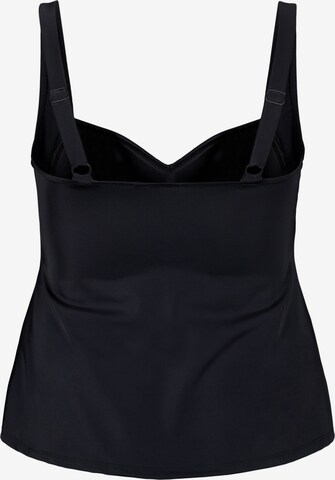 Swim by Zizzi T-shirt Tankini Top 'SBasic' in Black: front