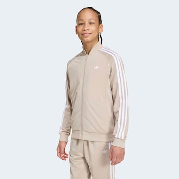 ADIDAS ORIGINALS - Casaco em moletão 'SST Track' em bege: frente