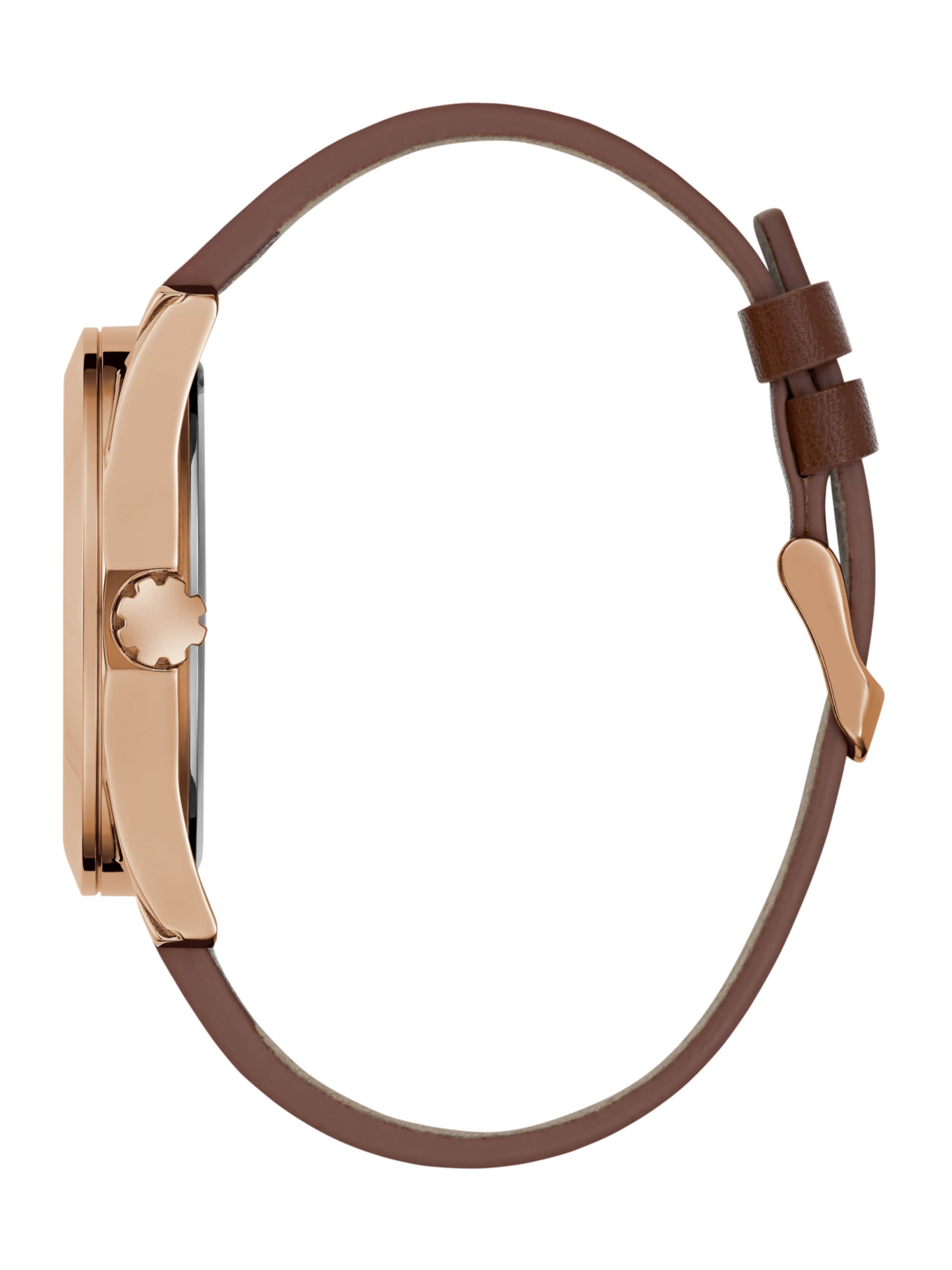 GUESS Аналоговые часы 'Greyson' в Коричневый