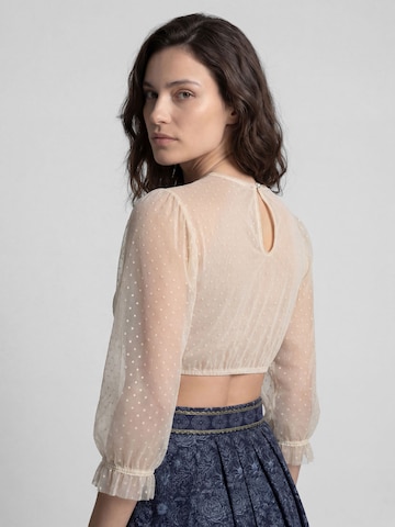 Blouse folklorique 'Kaktus' SPIETH & WENSKY en beige