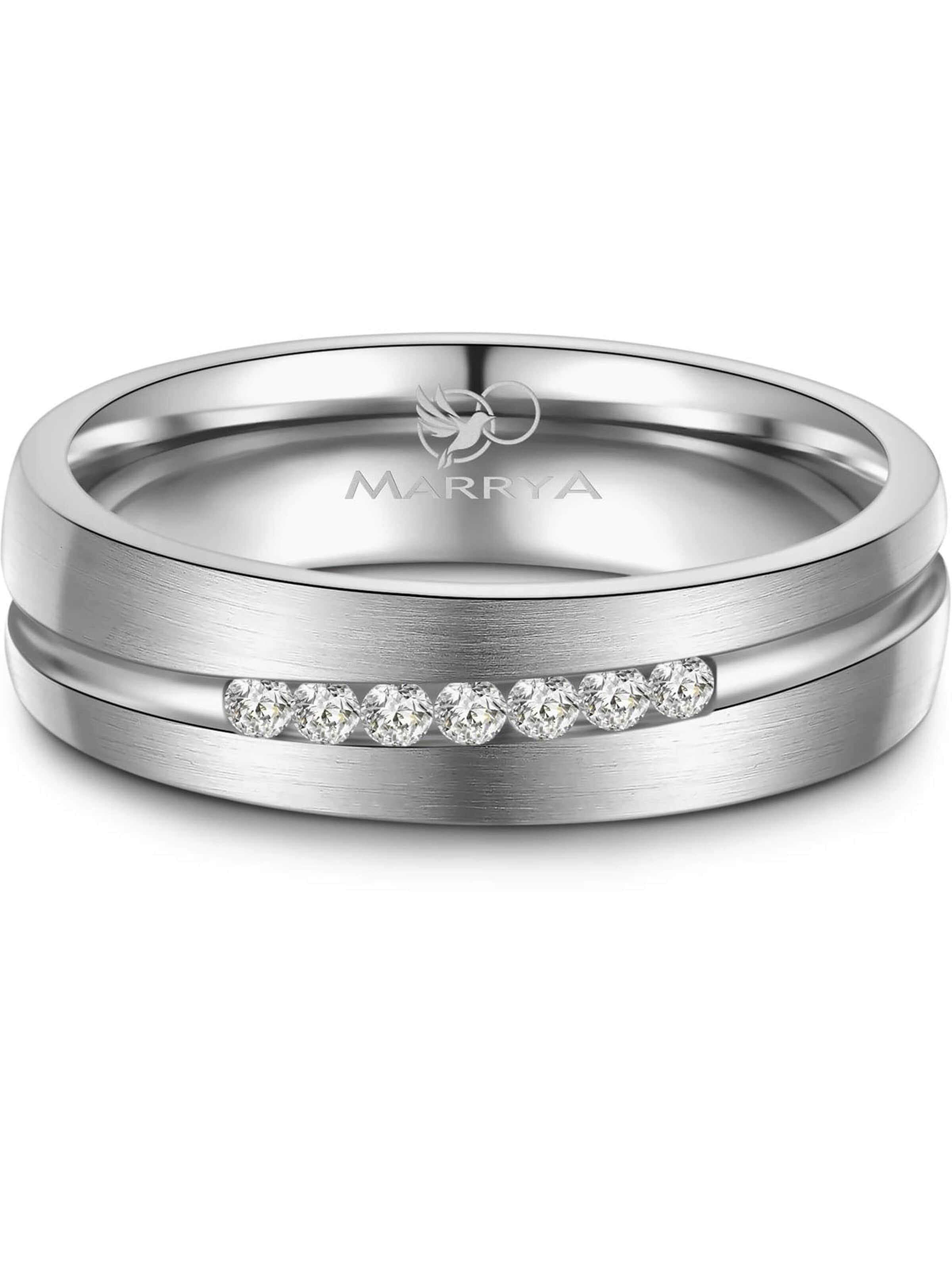 MARRYA Ring 'MARRYA ES-09 Ehering aus Edelstahl - Silberfarben' in Zilver