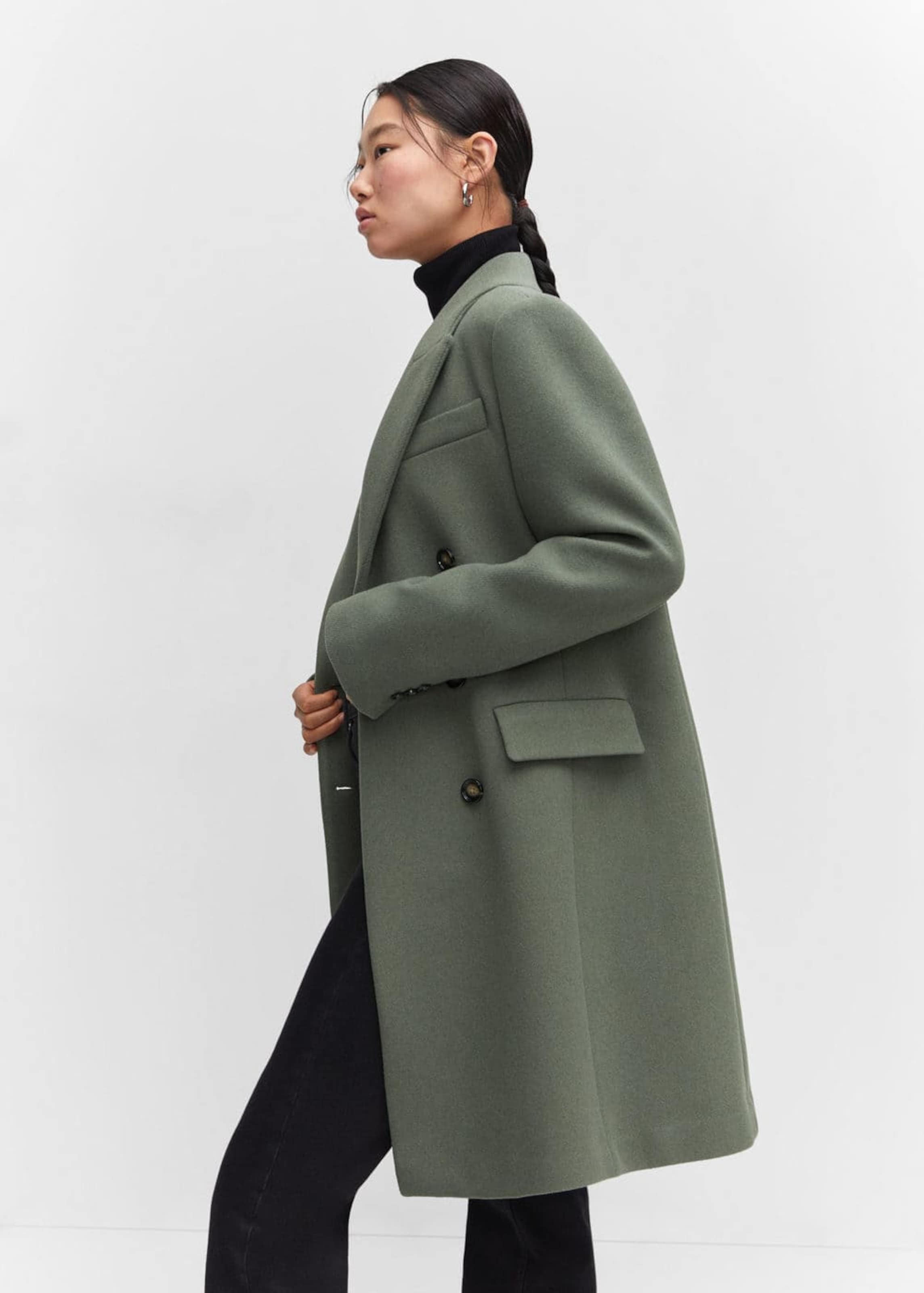 Manteau mi saison DALI MANGO en Kaki ABOUT YOU
