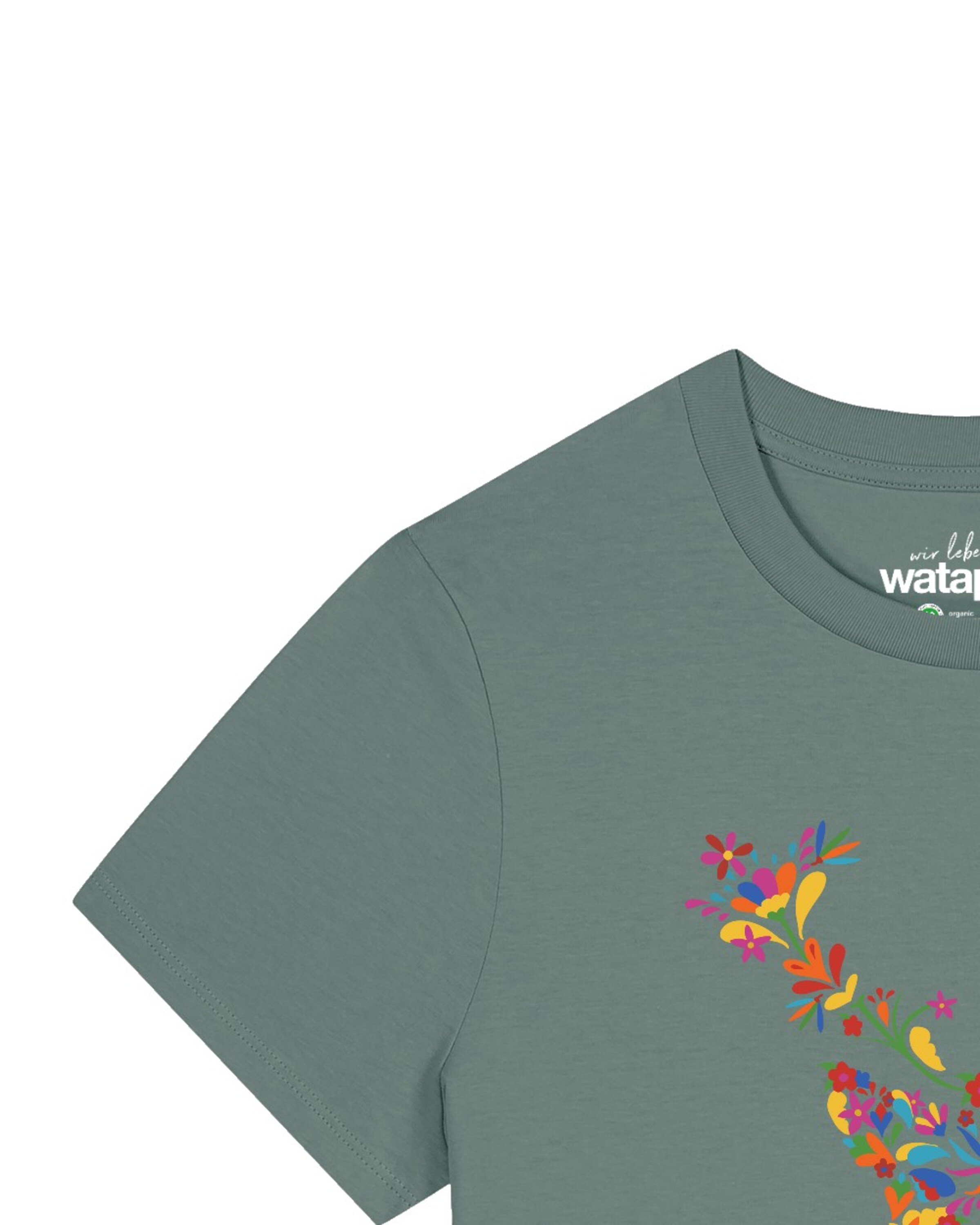 Watapparel T-Shirt 'Floral Deer' in Grün
